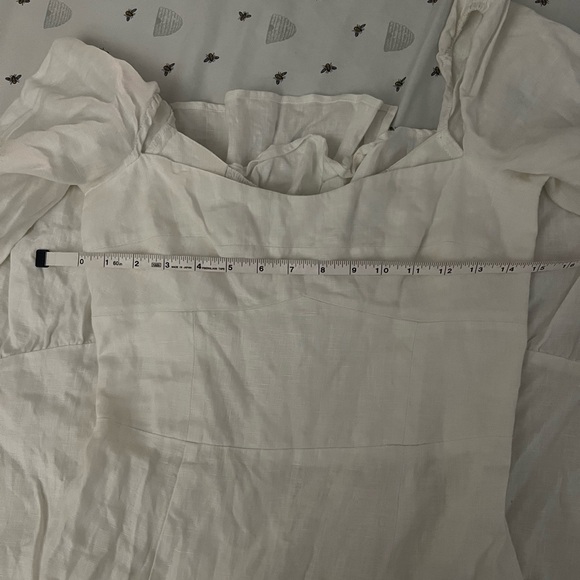 Reformation Belgium Linen Midi Dress White Size 6 - Picture 3 of 7